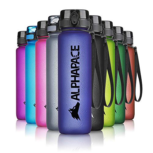 ALPHAPACE Trinkflasche, auslaufsichere 350 ml Wasserflasche, BPA-freie Flasche für Sport, Fahrrad & Outdooraktivitäten, Sportflasche mit Fruchteinsatz, in Dark-Blue von ALPHAPACE