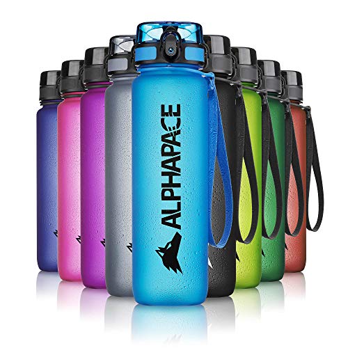 ALPHAPACE Trinkflasche, auslaufsichere 500 ml Wasserflasche, BPA-freie Flasche für Sport, Fahrrad & Outdooraktivitäten, Sportflasche mit Fruchteinsatz, in Blau von ALPHAPACE