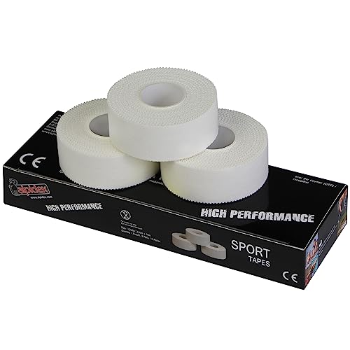 ALPIDEX 3 Rollen Fingertape Sport Tape Set 2,5 cm x 10 m Tapeverband Unelastisch Weiß Gelenk Sporttape von ALPIDEX