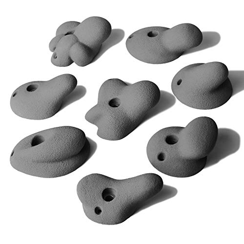 ALPIDEX 8 L/XL Klettergriffe im Set Henkelgriffe Tiefe bis mitteltiefe Hinterschneidungen, Farbe:Grey Stone von ALPIDEX