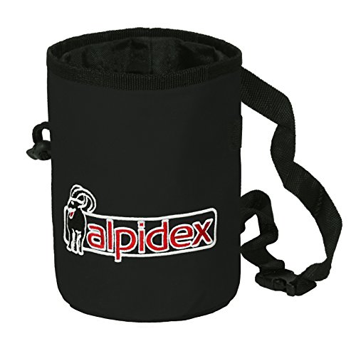 ALPIDEX Chalk Bag mit verstellbarem Hüftgurt und Kordelzug Magnesiabeutel Kreidebeutel Kalktasche Boulderbag, Farbe:Black Rock von ALPIDEX