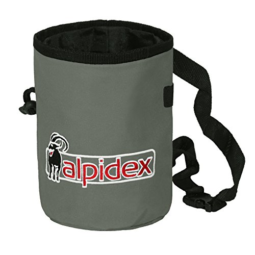 ALPIDEX Chalk Bag mit verstellbarem Hüftgurt und Kordelzug Magnesiabeutel Kreidebeutel Kalktasche Boulderbag, Farbe:Grey Mountain von ALPIDEX