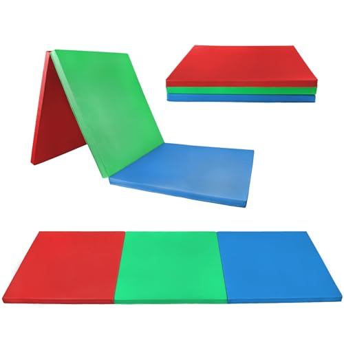 ALPIDEX Klappbare Turnmatte 180 x 60 x 3,2 cm Weichbodenmatte Gymnastikmatte Sportmatte, Farbe:bunt von ALPIDEX