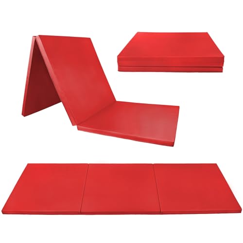 ALPIDEX Klappbare Turnmatte 180 x 60 x 3,2 cm Weichbodenmatte Gymnastikmatte Sportmatte, Farbe:rot von ALPIDEX