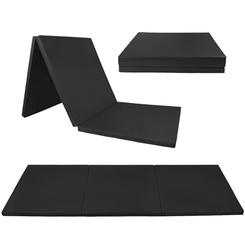 ALPIDEX Klappbare Turnmatte 180 x 60 x 3,2 cm Weichbodenmatte Gymnastikmatte Sportmatte, Farbe:schwarz von ALPIDEX