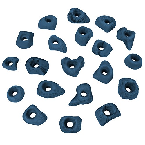 ALPIDEX Klettergriffe Klettersteine Tritte Größe S - 20 oder 40 Stück, Farbe:blau-meliert, Verpackungseinheit:20 Stück von ALPIDEX