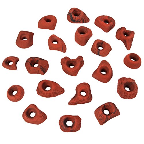 ALPIDEX Klettergriffe Klettersteine Tritte Größe S - 20 oder 40 Stück, Farbe:rot-meliert, Verpackungseinheit:40 Stück von ALPIDEX