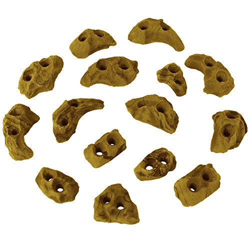 ALPIDEX Klettergriffe Klettersteine Tritte Größe XS - 15, 30, 60, 120 Stück, Farbe:gelb-meliert, Verpackungseinheit:120 Stück von ALPIDEX