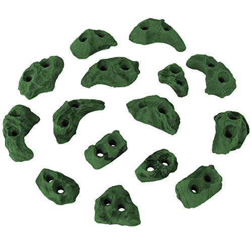 ALPIDEX Klettergriffe Klettersteine Tritte Größe XS - 15, 30, 60, 120 Stück, Farbe:grün-meliert, Verpackungseinheit:60 Stück von ALPIDEX