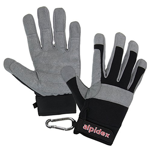 ALPIDEX Klettersteighandschuhe Unisex Fullfinger Handschuhe Kletterhandschuhe Full Finger Gloves Via Ferrata alle Finger geschlossen, Größe:L, Farbe:Wild Black von ALPIDEX