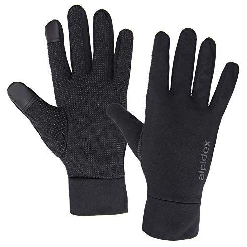 ALPIDEX Leichte Sporthandschuhe Laufhandschuhe Touchscreen Running Handschuhe Dünne Warme Liner Winter Fahrrad Walking Handschuhe, Größe:L, Farbe:Black von ALPIDEX