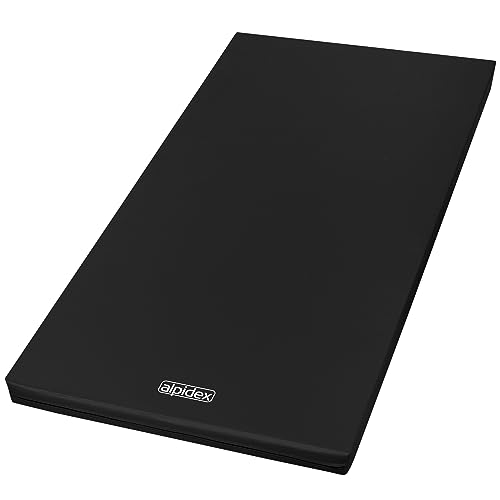 ALPIDEX Matte Turnmatte Sportmatte Gymnastikmatte 150 x 100 x 8 cm mit Antirutschboden RG 20 (sehr weich), Farbe:schwarz von ALPIDEX