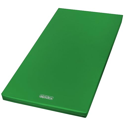 ALPIDEX Matte Turnmatte Sportmatte Gymnastikmatte 200 x 100 x 8 cm mit Antirutschboden RG 20 (sehr weich), Farbe:grün von ALPIDEX