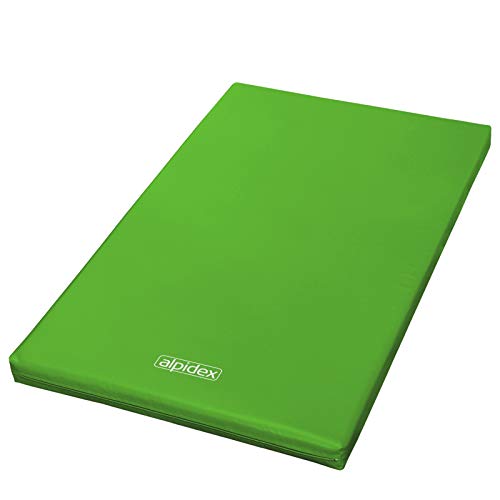 ALPIDEX Matte Turnmatte Sportmatte Gymnastikmatte 200 x 120 x 8 cm mit Antirutschboden RG 20 (sehr weich), Farbe:grün von ALPIDEX