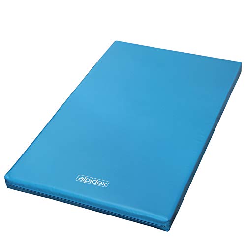 ALPIDEX Matte Turnmatte Sportmatte Gymnastikmatte 200 x 120 x 8 cm mit Antirutschboden RG 20 (sehr weich), Farbe:hellblau von ALPIDEX