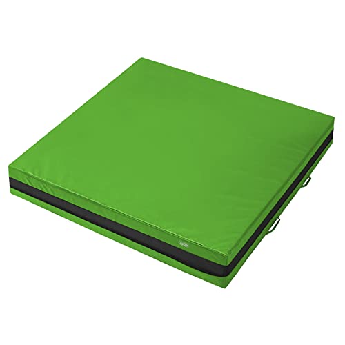 ALPIDEX Mini Weichbodenmatte Matte Turnmatte Fallschutz 100 x 100 x 20 cm mit Tragegriffen und Anti-Rutschboden, Farbe:grün von ALPIDEX