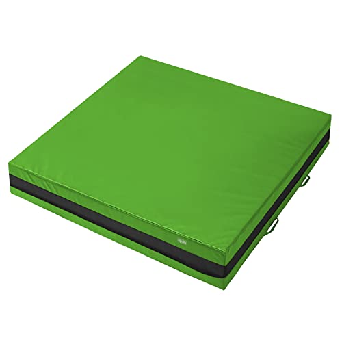 ALPIDEX Mini Weichbodenmatte Matte Turnmatte Fallschutz 100 x 100 x 25 cm mit Tragegriffen und Anti-Rutschboden, Farbe:grün von ALPIDEX
