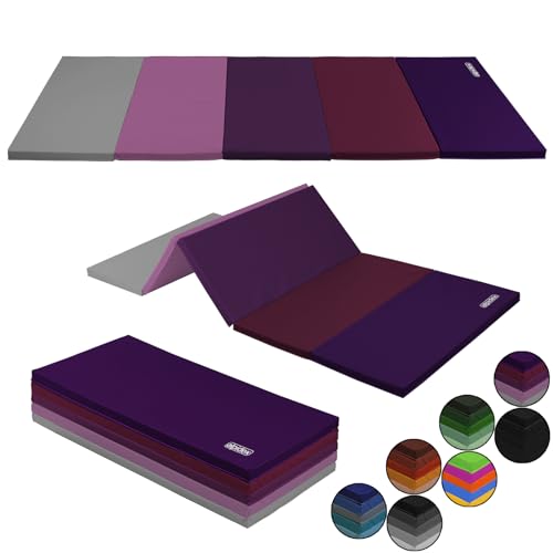 ALPIDEX Turnmatte klappbare Weichbodenmatte 185 x 78 x 3,2 cm Gymnastikmatte Sportmatte für zuhause Kinder Erwachsene, Farbe:lila von ALPIDEX