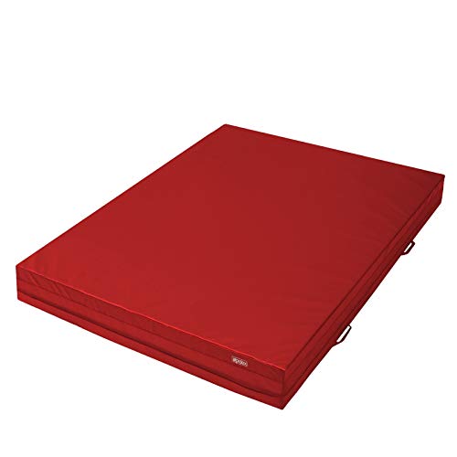 ALPIDEX Weichbodenmatte 200 x 150 x 20 cm mit Tragegriffen und Anti-Rutschboden, Farbe:rot von ALPIDEX