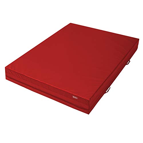 ALPIDEX Weichbodenmatte 200 x 150 x 25 cm mit Tragegriffen und Anti-Rutschboden, Farbe:rot von ALPIDEX