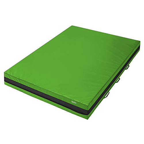 ALPIDEX Weichbodenmatte 300 x 200 x 25 cm mit 6 Tragegriffen und Anti-Rutschboden, Farbe:grün von ALPIDEX
