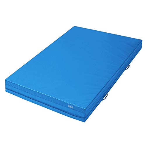 ALPIDEX Weichbodenmatte Matte Turnmatte Fallschutz 200 x 100 x 20 cm mit Anti-Rutschboden und Tragegriffen, Farbe:hellblau von ALPIDEX