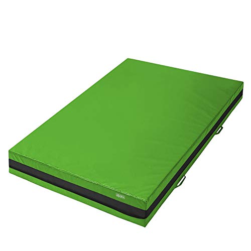 ALPIDEX Weichbodenmatte Matte Turnmatte Fallschutz 200 x 100 x 25 cm mit Anti-Rutschboden und Tragegriffen, Farbe:grün von ALPIDEX