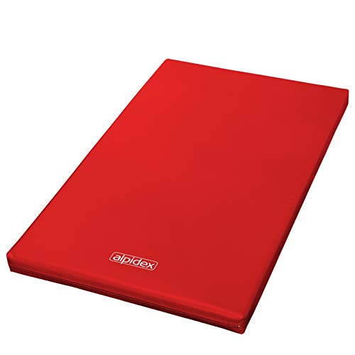 Alpidex Matte Turnmatte Sportmatte Gymnastikmatte 200 x 120 x 8 cm mit Antirutschboden RG 20 (sehr weich), Farbe:rot von ALPIDEX