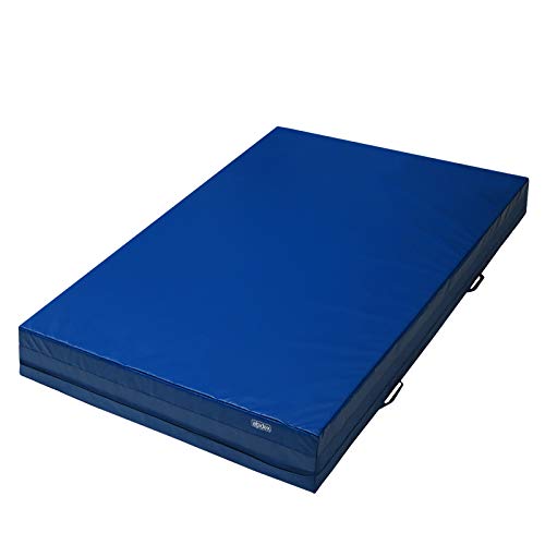 Alpidex Weichbodenmatte Matte Turnmatte Fallschutz 200 x 100 x 25 cm mit Anti-Rutschboden und Tragegriffen, Farbe:dunkelblau von ALPIDEX