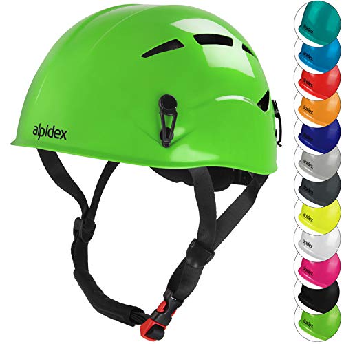 ALPIDEX Universal Kletterhelm für Jugendliche und Erwachsene EN12492 Klettersteighelm in unterschiedlichen Farben, Farbe:Apple Green von ALPIDEX