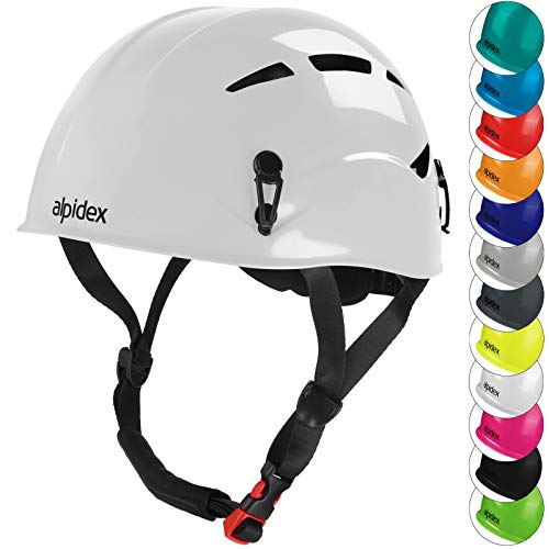 ALPIDEX Universal Kletterhelm für Jugendliche und Erwachsene EN12492 Klettersteighelm in unterschiedlichen Farben, Farbe:Bright White von ALPIDEX