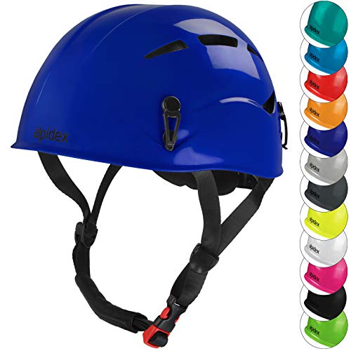 ALPIDEX Universal Kletterhelm für Jugendliche und Erwachsene EN12492 Klettersteighelm in unterschiedlichen Farben, Farbe:royal Blue von ALPIDEX