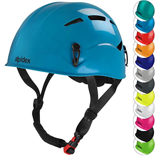 ALPIDEX Universal Kletterhelm für Jugendliche und Erwachsene EN12492 Klettersteighelm in unterschiedlichen Farben, Farbe:Turquoise Blue von ALPIDEX