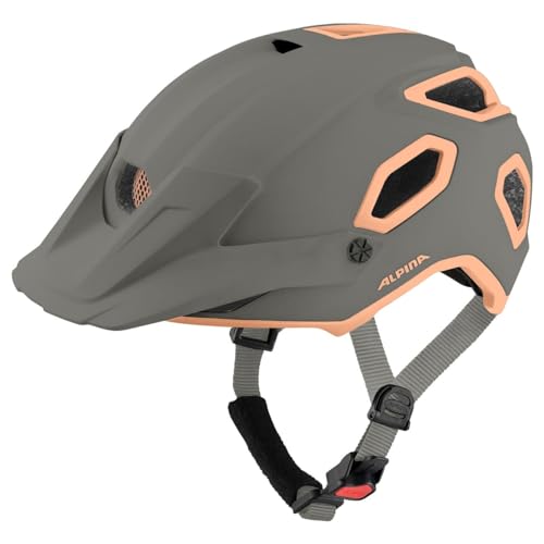 Alpina CROOT MIPS - Leichter, Robuster & Optimal Belüfteter MIPS Enduro Fahrradhelm Mit Fliegennetz Für Erwachsene, Moon-Grey-Peach matt, 52-57 cm von ALPINA