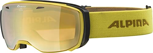 ALPINA ESTETICA Q-LITE - Verspiegelte, Kontrastverstärkende OTG Skibrille Mit 100% UV-Schutz Für Erwachsene, curry, One Size von ALPINA