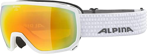 ALPINA SCARABEO Q-LITE - Verspiegelte, Kontrastverstärkende OTG Skibrille Mit 100% UV-Schutz Für Erwachsene, white, One Size von ALPINA
