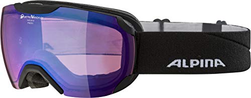 ALPINA PHEOS S QV - Verspiegelte, Selbsttönende & Kontrastverstärkende Skibrille Mit 100% UV-Schutz Für Erwachsene, black matt, One Size von ALPINA