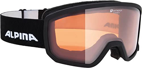 ALPINA SCARABEO S Q - Verspiegelte, Kontrastverstärkende & Polarisierte OTG Skibrille Mit 100% UV-Schutz Für Erwachsene, black, One Size von ALPINA