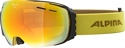 ALPINA GRANBY Q-LITE - Verspiegelte, Kontrastverstärkende Skibrille Mit 100% UV-Schutz Für Erwachsene, curry, One Size von ALPINA