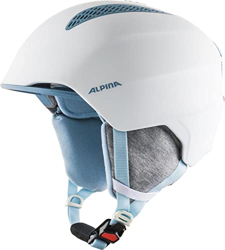 ALPINA GRAND JR - Sicherer, Leichter, Stoßabsorbierender & Individuell Anpassbarer Skihelm Für Kinder, white-skyblue, 51-54 cm von ALPINA