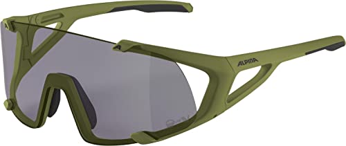 ALPINA HAWKEYE S Q-LITE V - Verspiegelte, Kontrastverstärkende & Beschlagfreie Sport- & Fahrradbrille Mit 100% UV-Schutz Für Erwachsene, olive matt, One Size von ALPINA