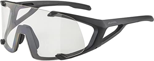 ALPINA HAWKEYE - Wasserabweisende und Beschlagfreie Sport- & Fahrradbrille Mit 100% UV-Schutz Für Erwachsene, black matt, One Size von ALPINA