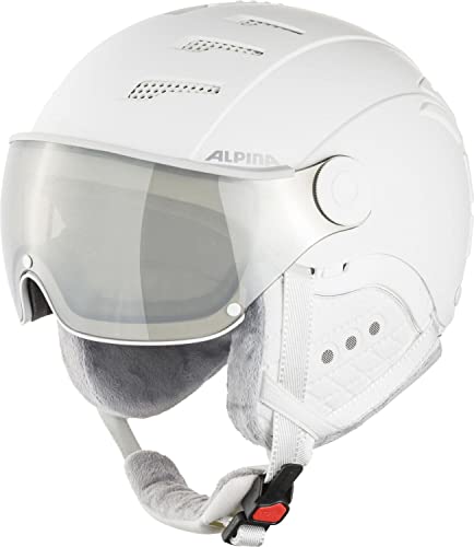 ALPINA JUMP 2.0 V - Sicherer, Stoßabsorbierender & Individuell Anpassbarer Skihelm Für Erwachsene, white-grey matt, 52-54 cm von ALPINA