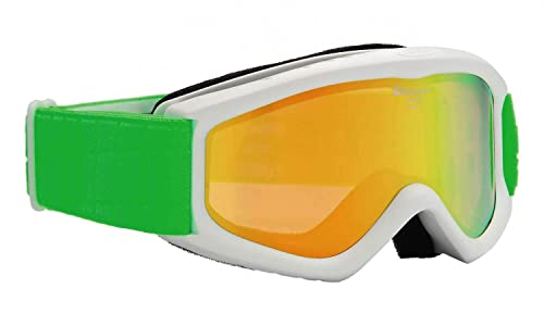 ALPINA Kinder Skibrille Carat D Multimirror, Rahmenfarbe: White, Linsenfarbe: Mm Orange S2, One Size von ALPINA