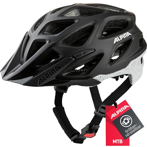 ALPINA Mythos Reflective - Reflektierender, Optimal Sichtbarer & Sicherer Fahrradhelm mit Fliegennetz, für Erwachsene, Black Reflective, M (52-57 cm) von ALPINA