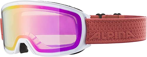 ALPINA NAKISKA Q-LITE - Verspiegelte, Kontrastverstärkende OTG Skibrille Mit 100% UV-Schutz Für Erwachsene, white-coral, One Size von ALPINA