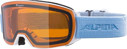 ALPINA NAKISKA - Beschlagfreie, Extrem Robuste & Bruchsichere OTG Skibrille Mit 100% UV-Schutz Für Erwachsene, white-skyblue, One Size von ALPINA