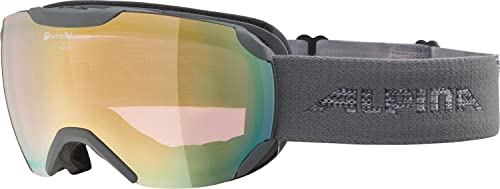 ALPINA PHEOS S QV - Verspiegelte, Selbsttönende & Kontrastverstärkende Skibrille Mit 100% UV-Schutz Für Erwachsene, grey, One Size von ALPINA