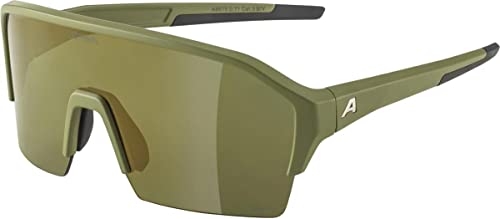 ALPINA RAM HR Q-LITE - Verspiegelte, Kontrastverstärkende & Beschlagfreie Sonnenbrille Mit 100% UV-Schutz Für Erwachsene, olive matt, One Size von ALPINA