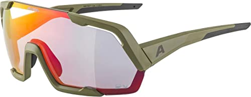 ALPINA ROCKET QV - Kontrastverstärkende, Selbsttönende & Beschlagfreie Sport- & Fahrradbrille Mit 100% UV-Schutz Für Erwachsene, Olive matt, One Size von ALPINA